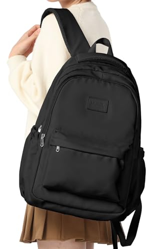 WEPLAN Schultasche Schulrucksack für Mädchen, Leichte Schultaschen für Mädchen im Teenageralter, Wasserdichter Schulrucksack für College Schule,Jungen Rucksack Damen School Bag Backpack,Schwarz