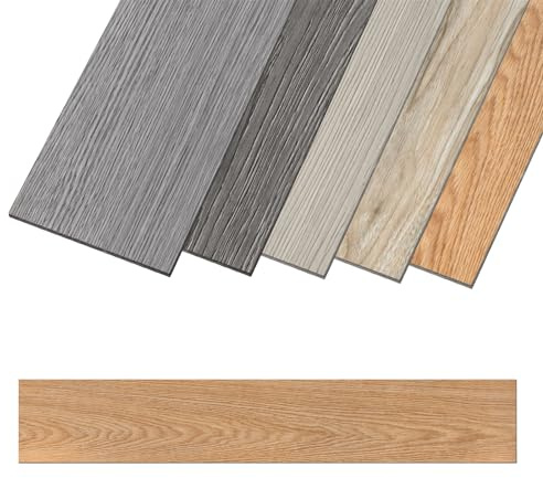VA-Cerulean PVC Bodenbelag Vinyl Laminat Dielen Rutschfest wasserfest Selbstklebend Fliesen 5,02m² Vinylboden 91,44x15,24cm Dicke 2 mm(36 Stück,Typ A)