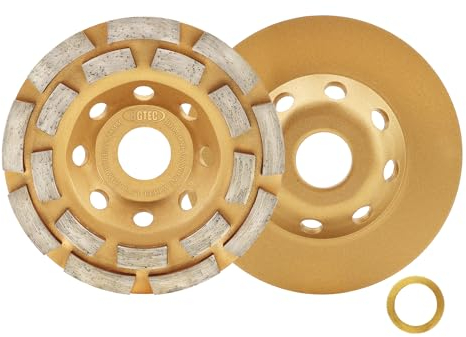 BGTEC Diamant-Schleifscheiben, Schleifbockscheibe, 11,4 cm – 22,23/15,875 mm zum Polieren und Reinigen von Marmor, Beton, Mauerwerk (2 Stück)