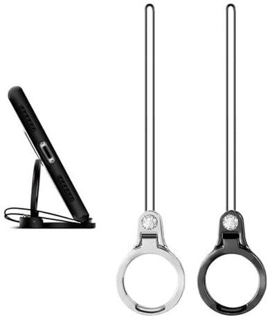 SURALIN 2 Pezzi Set di Staffe per Anello per Telefono Cellulare, Staffa per Anello Ultrasottile, Staffa per Cordino Multifunzionale In Metallo Due In Uno
