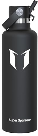 Super Sparrow Borraccia Termica, Acciaio Inox Bottiglia Termica - 1L - Senza BPA Borracce, Borraccia Bambini per Scuola, Sport, Campeggio, Yoga, Palestra, Ciclismo