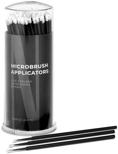 Micro applicateurs brosses Nanolash 100 pcs - microbrosses à cils, applicateurs de cils jetables, microbrosse pour extensions de cils (2,0 mm)