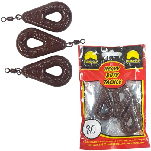 PRO FILSTAR Grundblei Angeln Set 3 x 80g - Gripper Angeln Blei mit Wirbel - Angel Bleie Set - Grundangeln - Birnenblei - Blei Gewicht - Angelblei - Fishing Weights - Bleigewichte – Karpfenblei Kit
