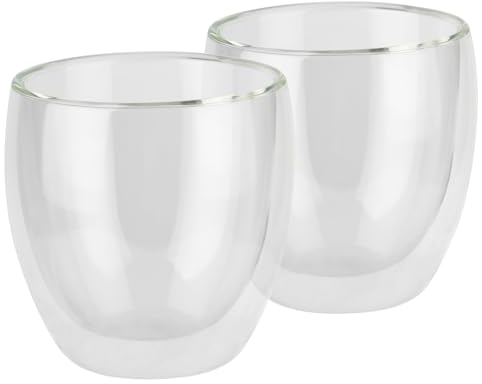 Buddy´s Bar - Barista Edition - Juego de 2 vasos de café y té (doble pared, cristal térmico, apto para lavavajillas, diámetro de 8,5 cm, altura: 8,5 cm, 230 ml), 66221