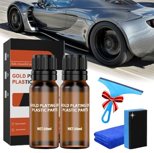 Camic Gluckaro Kunststoff-Sanierungsmittel FüR Autos, Kunststoffsanierungsmittel FüR Autos, Auto Kunststoff Auffrischer, Auto-Kunststoffreiniger (2 Pieces)