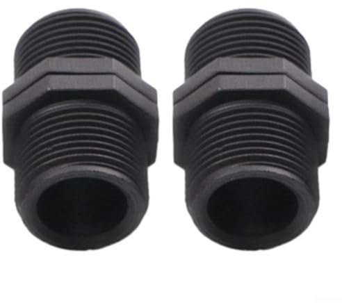 SPORTARC 2 connettori filettati esterni IBC PP boccola serbatoio con connessione a flangia, 2 filettature esterne maschio (3,2 cm)