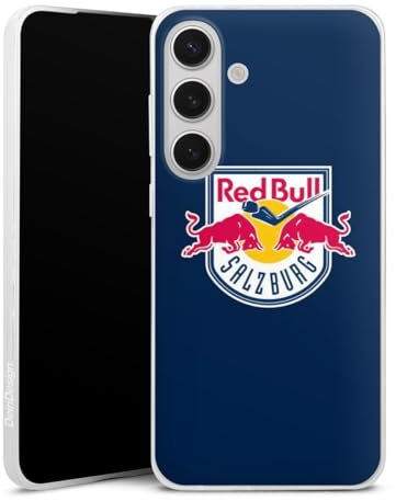 Slim Case kompatibel mit Samsung Galaxy S 25 + Silikon Handyhülle transparent Hülle extra dünn EC Red Bull Salzburg Offizielles Lizenzprodukt Eishockey