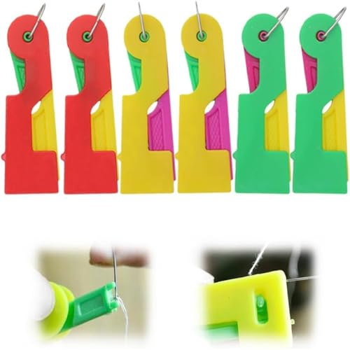 3/5/6PCS Einfädelhilfe für Nähnadeln Nähmaschinen Zubehör Kunststoff Nähnadeln Einfädler,Handmaschine Nähen Einfädler Werkzeug, Einfacher Einfädle für Nadelöhr Hand Nähen Werkzeug (6)