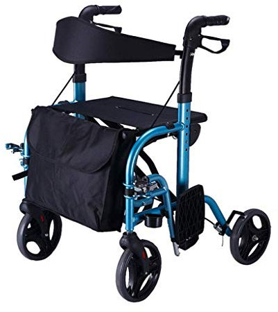 JKJZSALJ Rollator Pieghevole con Sedile, Carrello della Spesa Rollator Walker Pieghevole, Rollator Walker Resistente, Lega di Alluminio Leggera di qualità