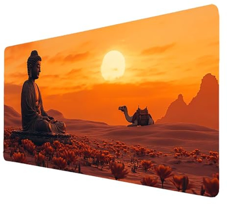 Alfombrilla Ratón xxl 1000x500x3mm Alfombrilla RatóN Gaming Negro Mejorar la precisión y la velocidad, Protector Escritorio Impermeable y Antideslizante, Tapete Escritorio Zen para PC y Portátil 9297