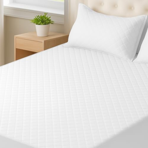 CYCMACO Matratzenschutz Wasserdicht 90x200cm, Atmungsaktive Nässeschutz Matratzenbezug Geräuschlos, Anti-Allergie Und Anti Milben, Hochwertige, rutschfest, Tiefe Tasche, Waschbar, Weiß