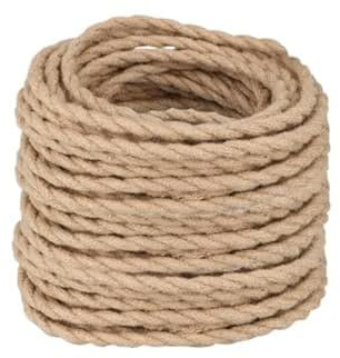 10 Meters / 32.8FT Hemp Braided Cables, LEDSONE 3 Core Electrical Cable, Vintage Braided Flex Cable Twisted Fabric Electrical Wire for DIY Industrial Pendant Lights or Other Appliances - Hemp