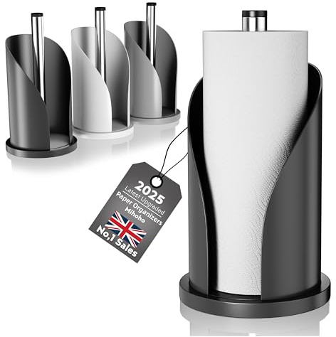 Toilet Paper Towel Holder, Stainless Steel Freestanding Bathroom Tissue Organizer, Rolls Storage Holder, Paper Towel Dispenser for Bathroom Kitchen Suitable for kitchen, bathroom and home use (Black)