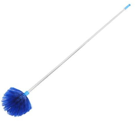 CVUTOVO Scopa Togli Ragnatele con Bastone per Ragnatele Allungabile, Asta in Acciaio Inox e Nylon, Leggera, per Soffitti Alti e Uso Interno ed Esterno Colore Casuale