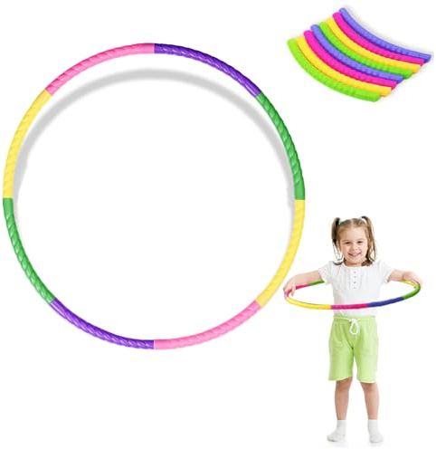 FENGCHUANG Hula Hoop per Bambini 68cm Hula Hoop Pieghevole in Plastica 186g Cerchio di Fitness Splicing Rimovibile, 8 giunzioni per hula hoop per Ginnastica da Dimagrire, Danza, Giochi