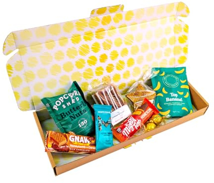 Penny Post Just Because Letterbox Gift – Chocolate & Sweet Treats Hamper with Flapjack, Honeycomb, Popcorn & Gourmet Bars – Letterbox Hamper Gift for Her, Him, Friends or Colleagues