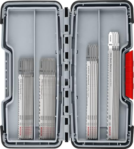 Bosch 30x PRO Wood and Metal Set für Küchenbauer, 100 mm, 30-tlg. | für Küchenarbeitsplatte, Hartholz, Länge 100 mm, Professional Zubehör Stichsäge