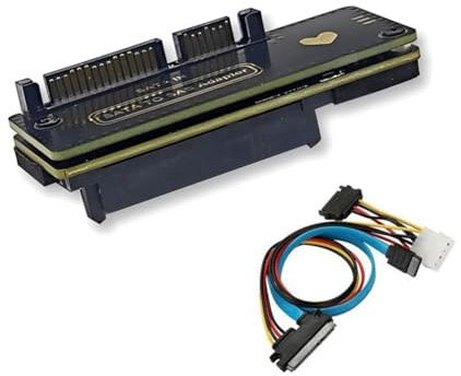 Malloy Convertidor de Adaptador A SAS de Escritorio, Tarjeta Expansión de 6 Gbps (7 y 15) Macho de 22 Pines A SAS de 29 Pines para Disco Duro SAS de 2,5 Pulgadas y 3,5 Pulgadas