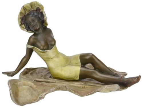 vianmo Bronzeskulptur Bronzefigur Erotik Akt Nackte Frau Entkleidet Sich