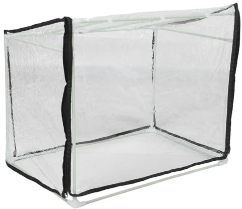 BAZEITFLOW Mini Serra Portatile da Vivaio 60X40X40 CM in Fibra con Copertura Resistente alle Intemperie, Serra da Tavolo per Piante e Ortaggi, Protezione Invernale per Giardino e Balcone