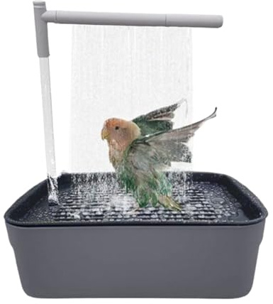 Ihdjasg Automatische Wellensittich Badedusche, Automatische Vogeldusche Mit Wasserzirkulation, Tragbare Waschschale Für Wellensittiche, Für Mittlere Sittiche