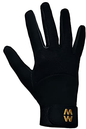 Mens & Ladies 1 Pair MacWet Long Mesh Sports Gloves In 6 Colours - 7.5 Unisex - Black