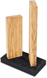 KAI Petit Bloc à couteaux magnétique Stonehenge en chêne avec base en granit - bois haut de gamme - pour 4 couteaux - dimensions 18 x 10 x 28-30 cm