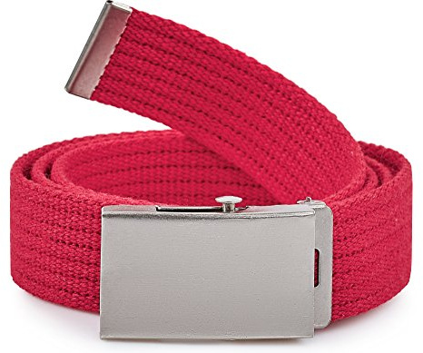 Merry Style Damen Gürtel Stoffgürtel P20 (Rot-Silber, 105 cm (Gesamtlänge 110 cm))