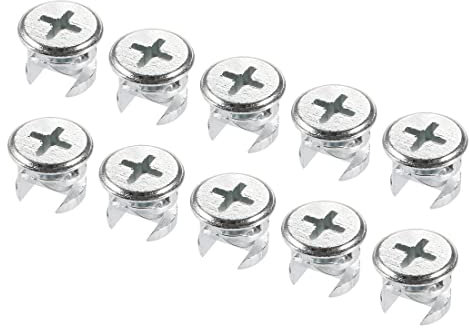 sourcing map 20Pcs Meubles Came Serrure écrou Connecteurs Raccords 13x10mm pour Cabinet Tiroir Penderie Panneau Connexion