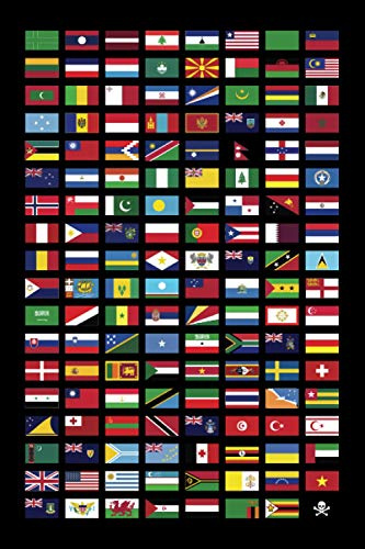 Flags of the World Notebook: Notebook/Journal - 110 Ruled Pages (6 x 9) - Black Cover