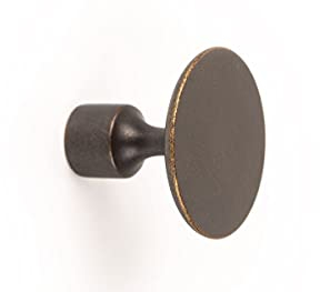 Gedotec Möbelknopf Metall Messing antik - FLOID | 1 Stück Knopfgriff rund | Schrankknopf Maße: Tiefe: 30 mm | Garderobenhaken rostfrei | Metallknopf - Stahlknopf - Kommodengriff - Möbelgriff