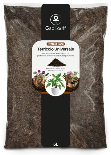 GebEarth® | Terriccio Universale Protein Base | Nutrimento Prolungato e Sostegno Avanzato per Crescita Sana | Ideale per le necessità di tutte le piante in vaso【5L】
