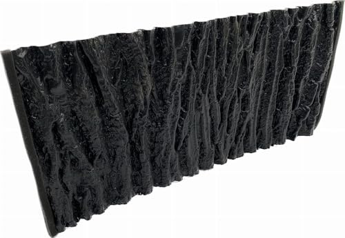 PLASTIKO - Aquarium Hintergrund 3D I Rückwänd 100x40 cm I Leicht zu Montieren und Reinigen I Keine Verklebung Erforderlich I Sicher für Tiere I Schwarz mit Baumrindenmuster