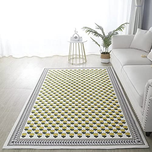 Kunsen esszimmer Teppich Wohnzimmer Licht Luxus Haushalt Schlafzimmer gelb Flickenteppich Kinder teppich160X230CM