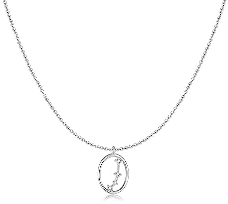 MARLION JEWELS Kette für damen in silber 925 mit Tierkreiszeichen, verziert mit Zirkonias. Silberkette für damen ideal als Geschenk. Halskette für damen. Schmuck Damen (Widder, Vergoldung)