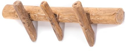 DESIGN DELIGHTS WANDGARDEROBE Kyra 35 | Teakholz, 35x12 cm (LxH) | AST Kleiderhaken, Hakenleiste, Holz Garderobenpaneel, Flurgarderobe, Wandhaken