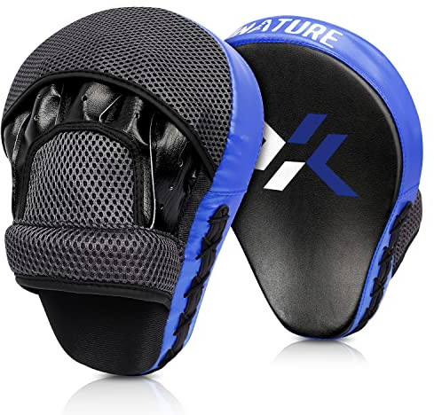 Pratzen Boxen mit hochwertiger Polsterung - 1 Paar Kickboxen Boxpratzen für optimale Schlagdämpfung,Trainerpratzen Boxing Pad für Männer Frauen