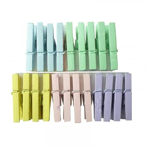 Wooden Clothes Pegs Pastel Colours 2.5 cm 50 p