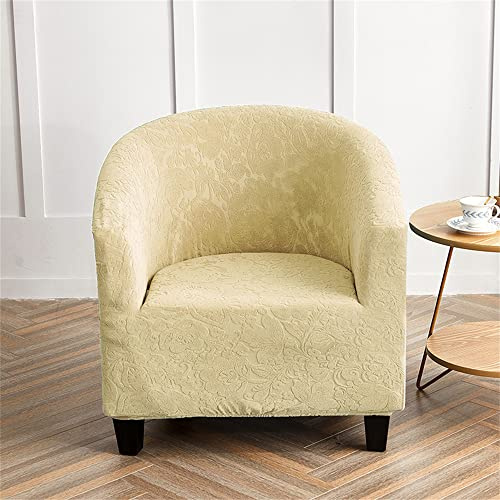 Morbuy Sesselhussen Sesselbezug Stretch, Sesselschoner Sesselüberwurf Elastisch Sofahusse Husse Sofabezug für Clubsessel Loungesessel Cocktailsessel (Creme Farben)