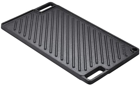 VEVOR Plaque à Griller Pré-assaisonnée Réversible 425x246 mm Plancha Gril Rectangulaire en Fonte Anti-adhésive Plaque de Cuisson Épaisseur 3,3 mm pour Gazinière Cuisinière à Gaz à 2 Brûleurs Barbecue
