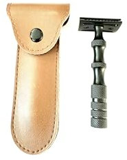 Stainless steel Manual Eco Friendly Double Edge Safety Razor for Men and Women Reuse-able Classic Safety Razor (Black)