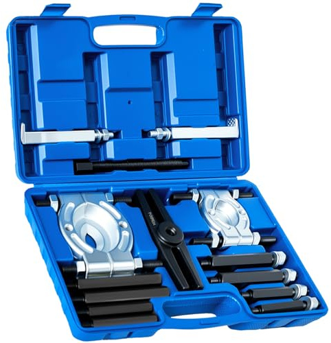 Punmew 14pcs Bearing Removal Puller Kit 5 Ton Capacity Pinion Wheel Bearing Separator Tool with 2 / 5cm and 3 / 7.5cm Jaws Wheel Hub Axle Puller Set