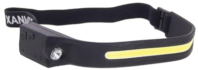 Xanlite - Torche Frontale LED Sensor - Rechargeable USB - Double Éclairage Puissant 120 Lumens et 300 Lumens - avec Capteur de Mouvement Intégré - Compacte et Légère - Noir