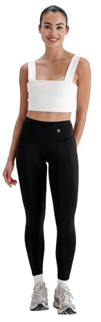 Skinnify Resistance Bands Sport Leggings für Damen | Integrierte Resistance Bänder | High Waist | Schwarz (DE/NL/SE/PL, Alphanumerisch, S, Regular, Regular, 4 Integrierte Resistance Bänder)