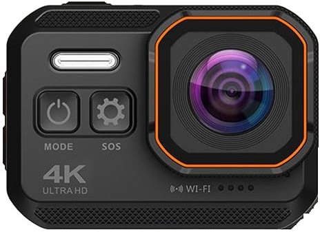 MZZYG Caméra vidéo Caméra d'action 4K 1080P 60fps Stabilisée IP68 sous-Marine Étanche Casque Moto Sport Vidéo Cam Moto Vélo 16MP WiFi Webcam(128G SD Card)