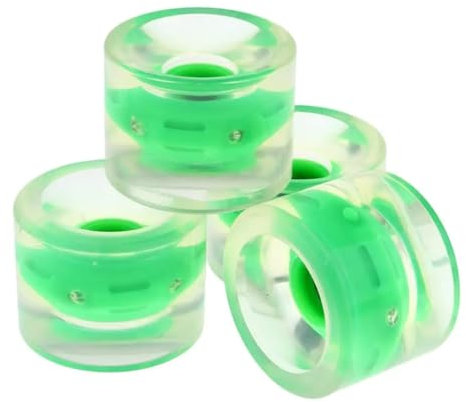 XUCZHAI 4 Stück 70 mm leuchtende Skateboard-Longbord-Räder, die nachts leuchten, 78A-Zubehör(Green)