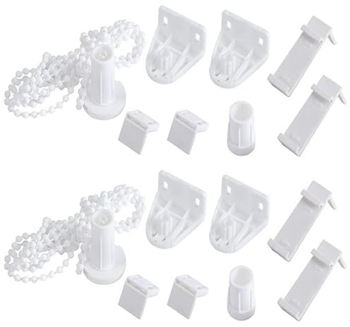 GisWell 2 Kit Rollo Halterung Fenster 17mm - Ersatzteile Rollo Klemmfix Klemmfix Halterung Ohne Bohren für Verdunkelungsrollo, Doppelrollo(Weiß)