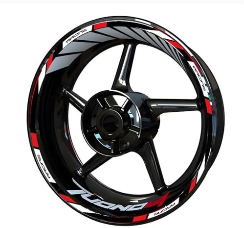 DTASMBD Felgenrandaufkleber Motorrad-Radaufkleber Für Aprilia Tuono V4 TuonoV4 Radaufkleber Felgen-Reflexaufkleber Radnabenaufkleber Motorrad Rad Aufkleber(Farbe 3)