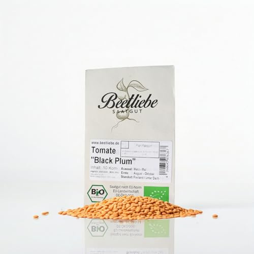 Tomatensamen Black Plum BIO & samenfest russische Stabtomate, Saatgut von beetliebe, süß, fruchtig und würzig