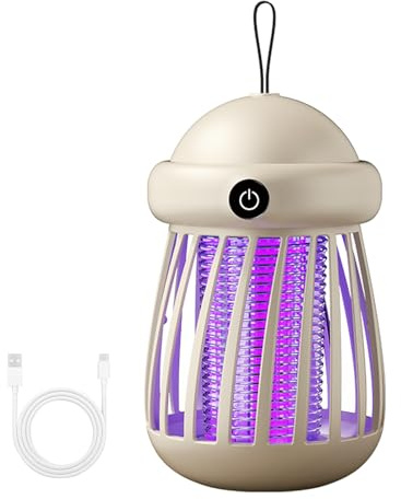 Lámpara antimosquito, luz nocturna de color cálido utilizada para matar mosquitos y otros insectos voladores, adecuada para interiores y exteriores (versión recargable))